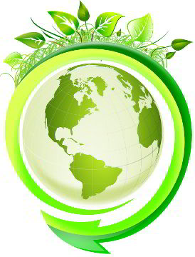 Imagen de globo terraqueo con motivos referentes a ecología